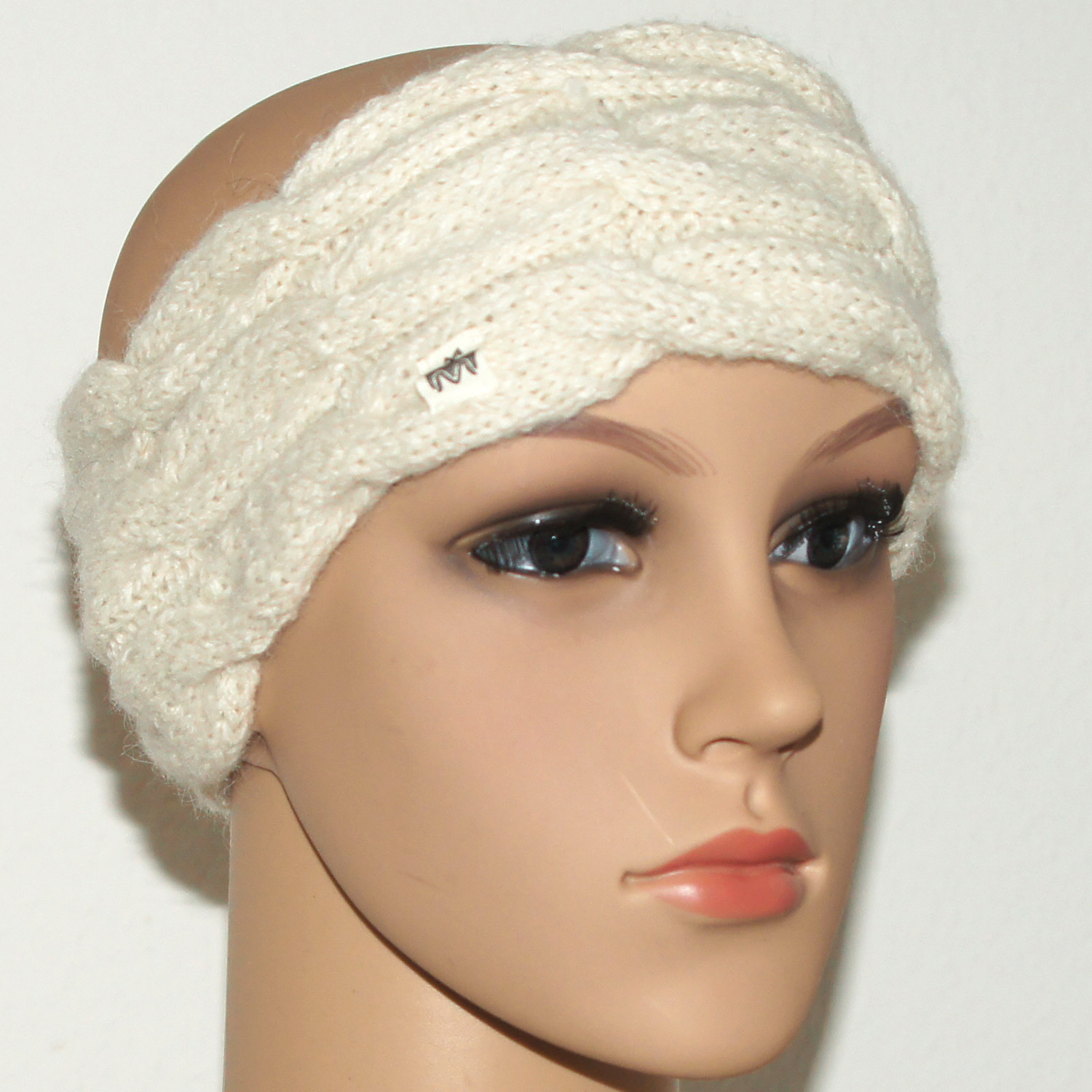 Stirnband/headband 3-fach ZOPF, Farbe/colour: weiß/white eco