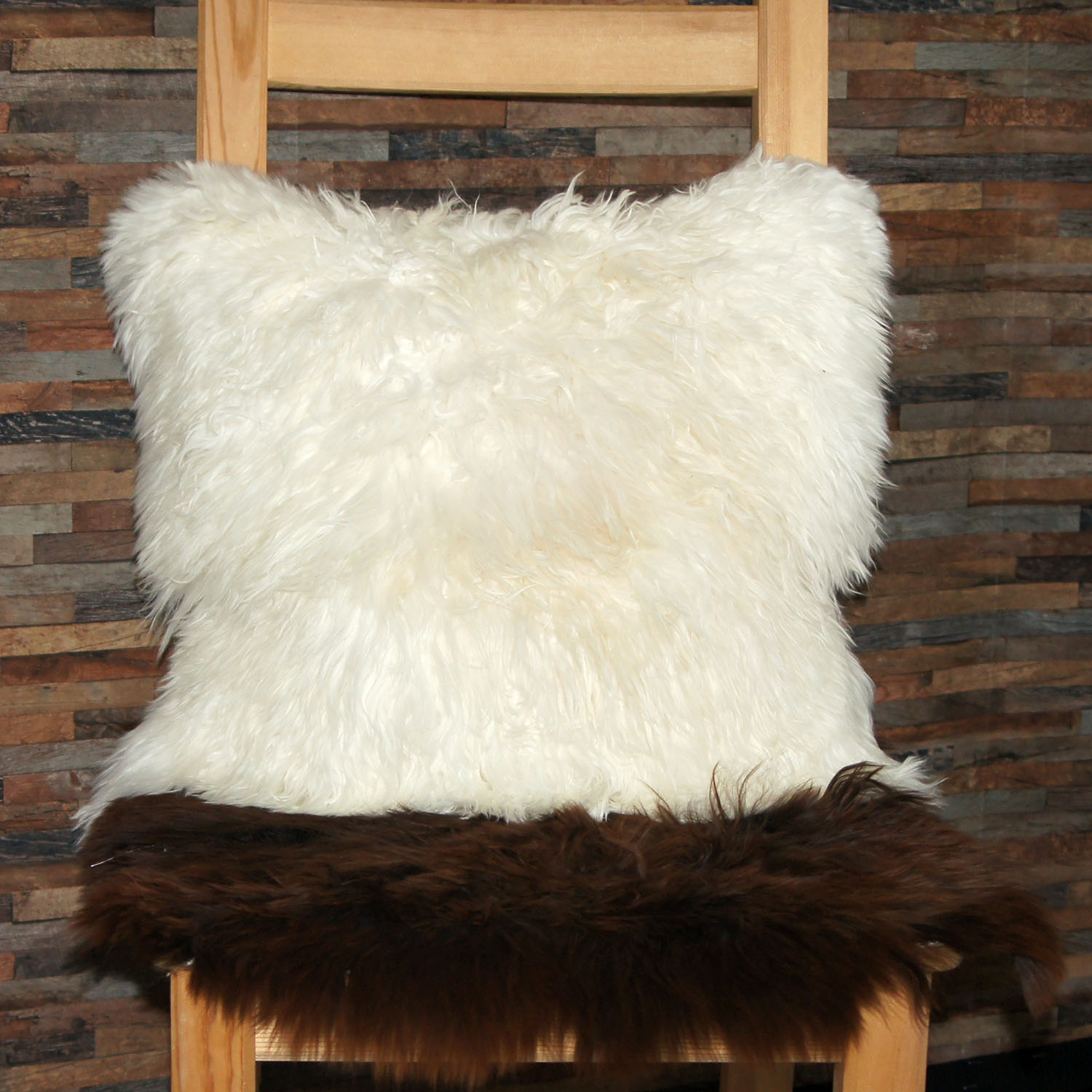 Fellkissen/real fur cushion SURI, Farbe/colour: weiß/white